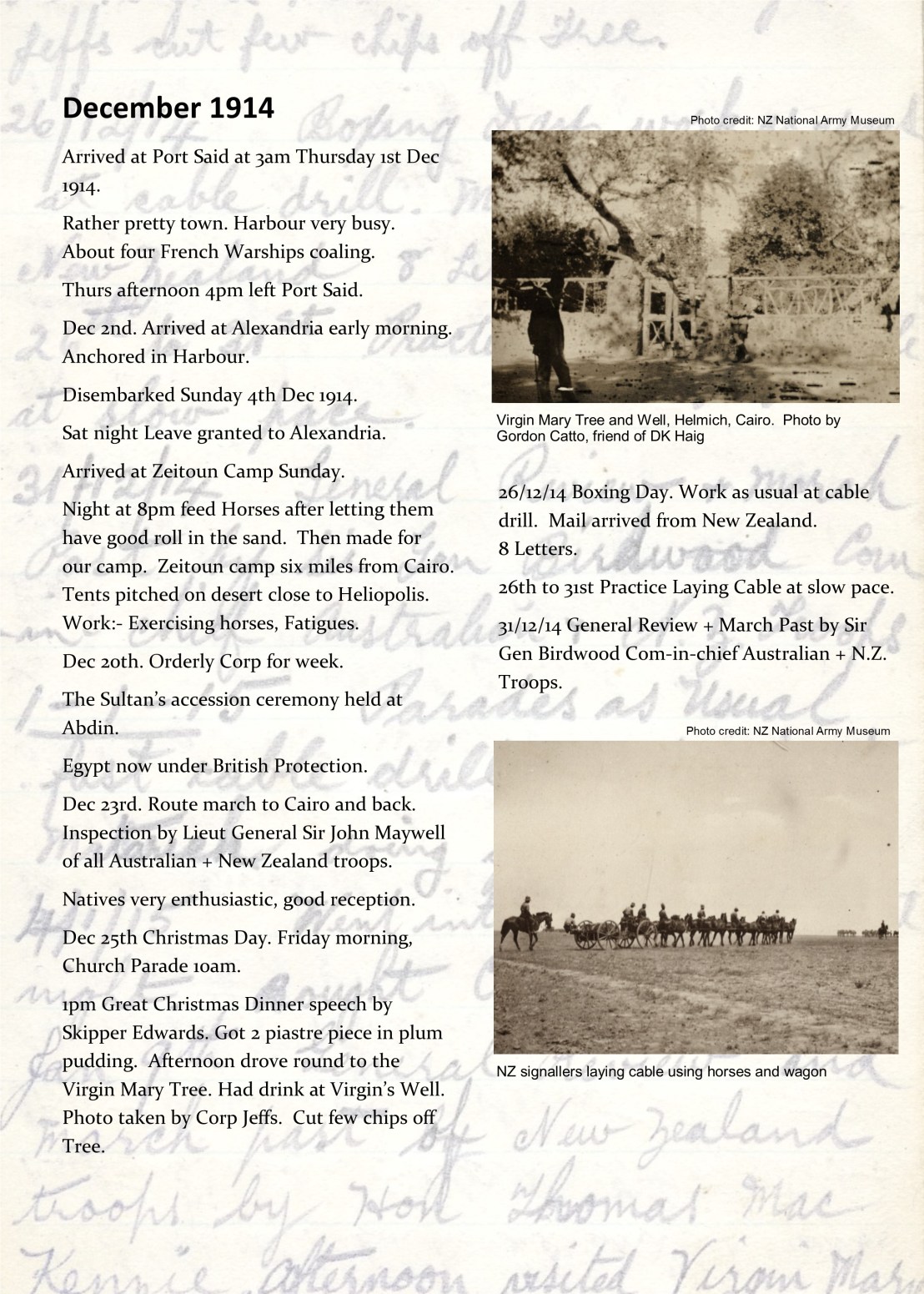 DKHaig Diary Page 1a