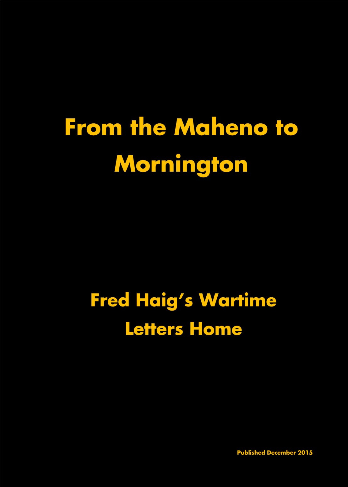 FH Haig Letters Cover Page